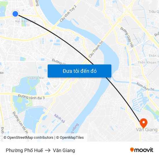Phường Phố Huế to Văn Giang map