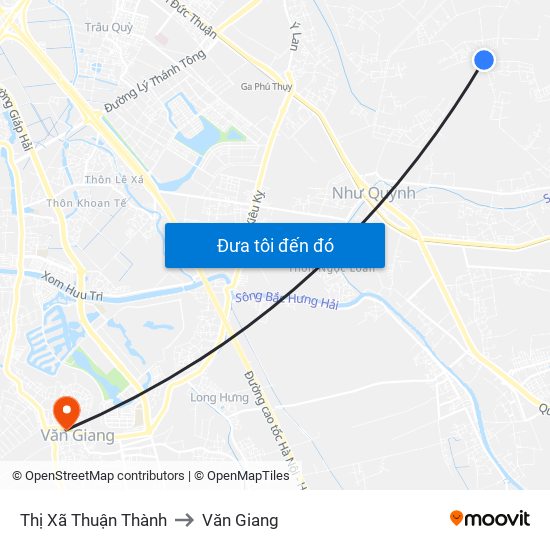 Thị Xã Thuận Thành to Văn Giang map