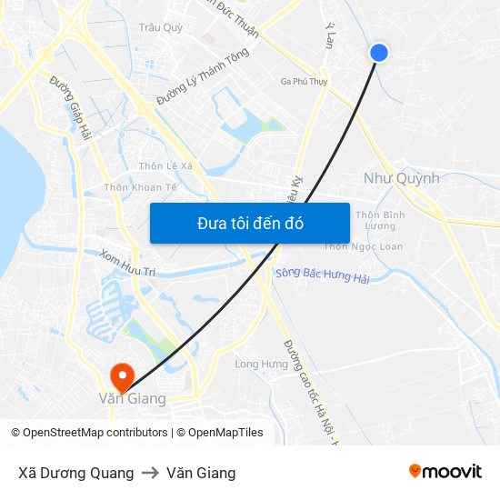 Xã Dương Quang to Văn Giang map