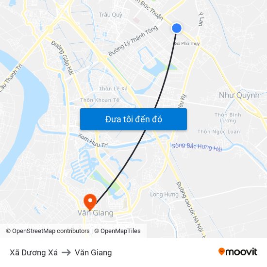 Xã Dương Xá to Văn Giang map