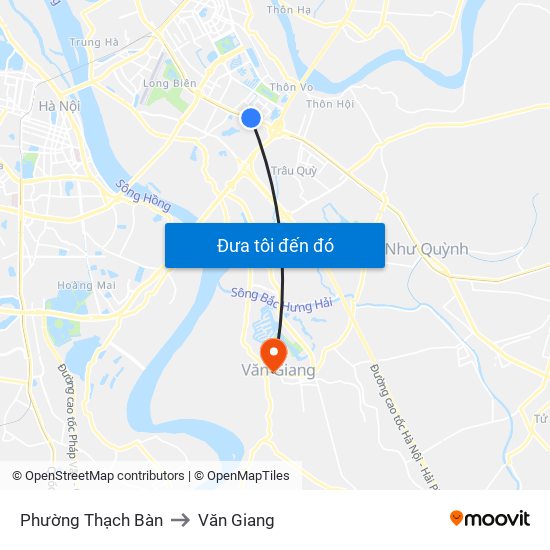 Phường Thạch Bàn to Văn Giang map