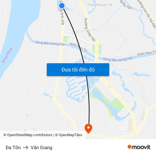 Đa Tốn to Văn Giang map