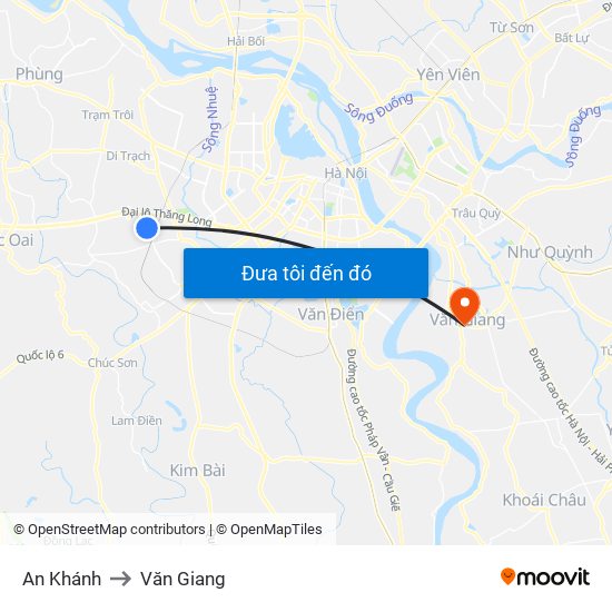 An Khánh to Văn Giang map