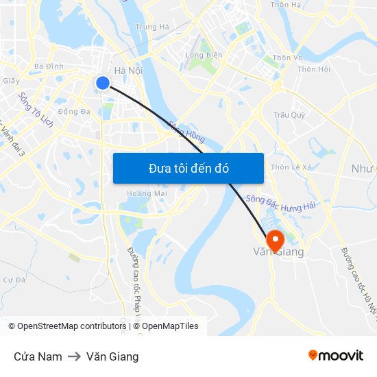 Cửa Nam to Văn Giang map