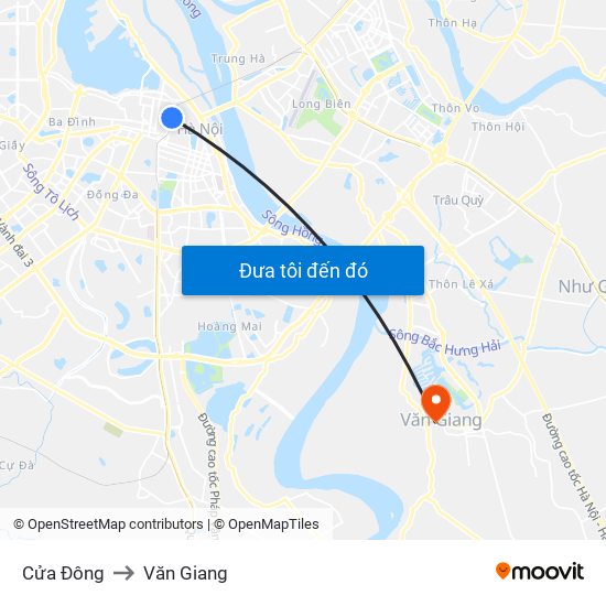 Cửa Đông to Văn Giang map