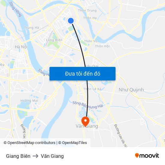 Giang Biên to Văn Giang map