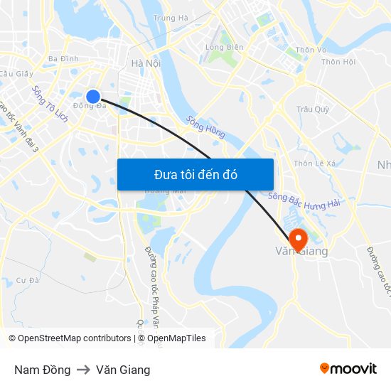 Nam Đồng to Văn Giang map