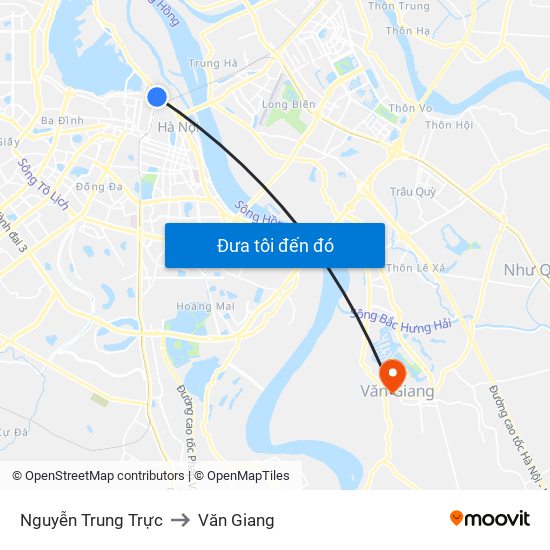 Nguyễn Trung Trực to Văn Giang map