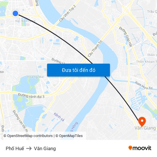 Phố Huế to Văn Giang map