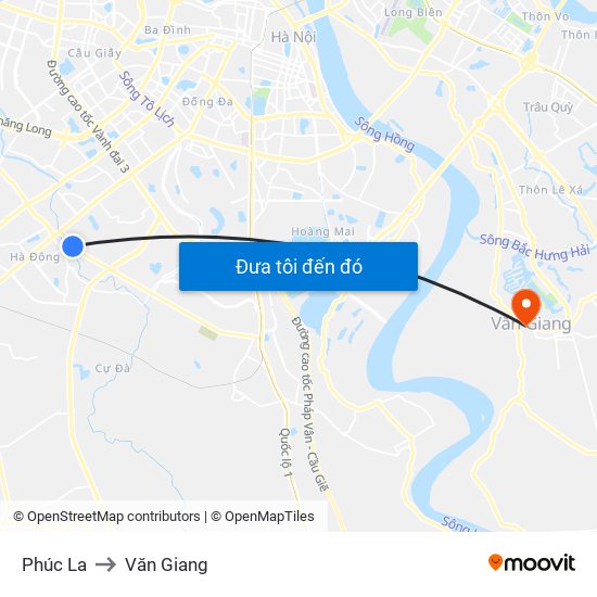 Phúc La to Văn Giang map