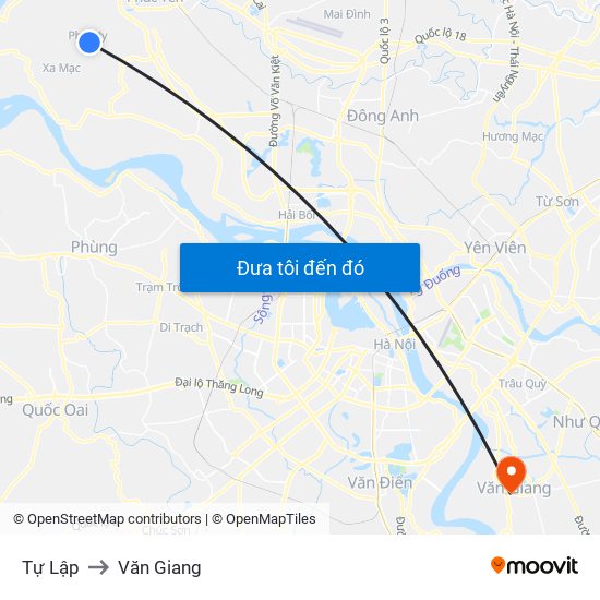 Tự Lập to Văn Giang map