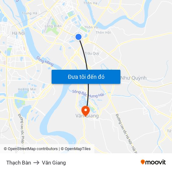 Thạch Bàn to Văn Giang map