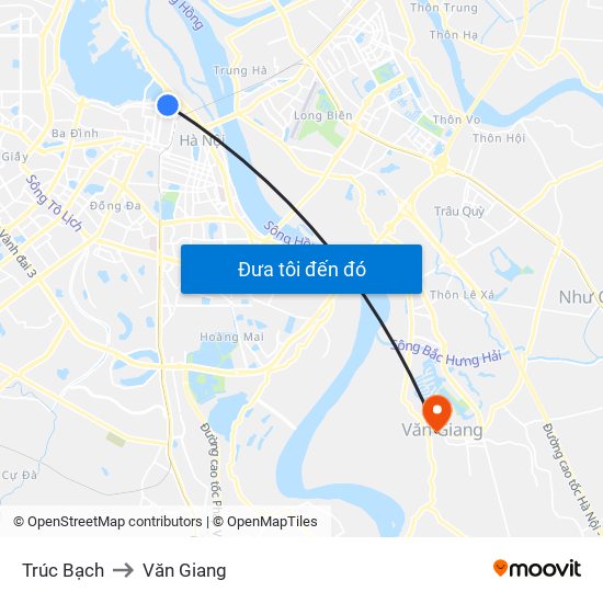 Trúc Bạch to Văn Giang map