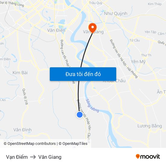 Vạn Điểm to Văn Giang map