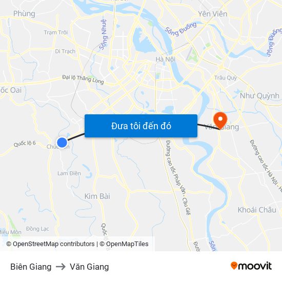 Biên Giang to Văn Giang map