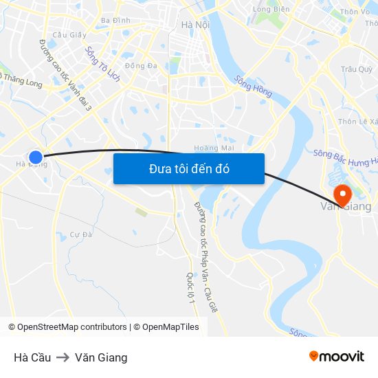 Hà Cầu to Văn Giang map