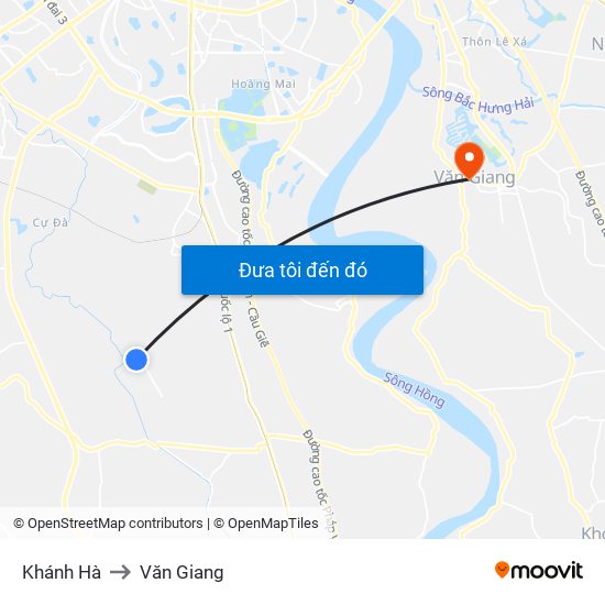 Khánh Hà to Văn Giang map