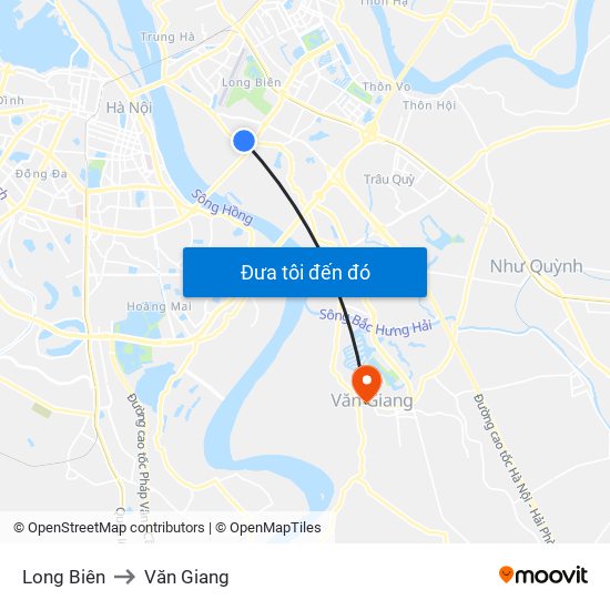 Long Biên to Văn Giang map