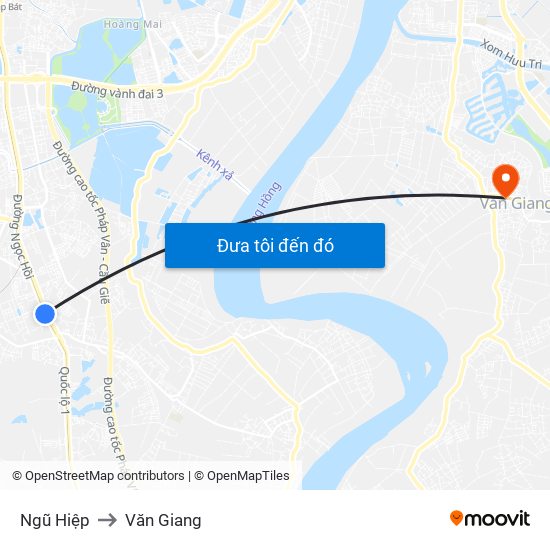 Ngũ Hiệp to Văn Giang map