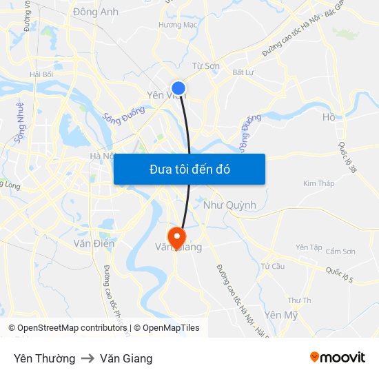 Yên Thường to Văn Giang map