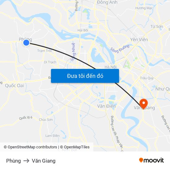 Phùng to Văn Giang map