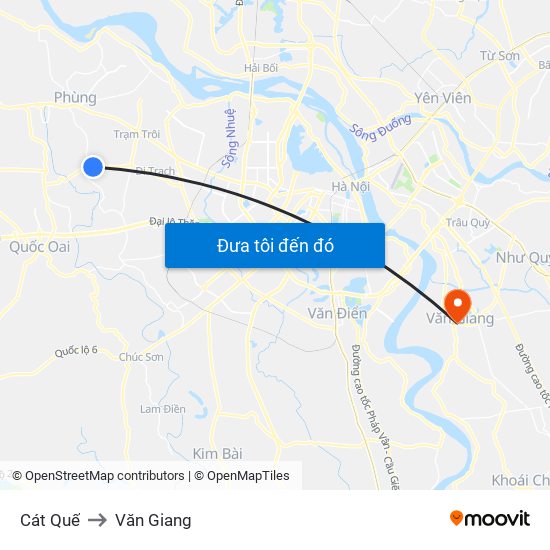 Cát Quế to Văn Giang map