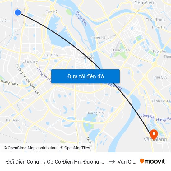 Đối Diện Công Ty Cp Cơ Điện Hn- Đường Đức Thắng to Văn Giang map