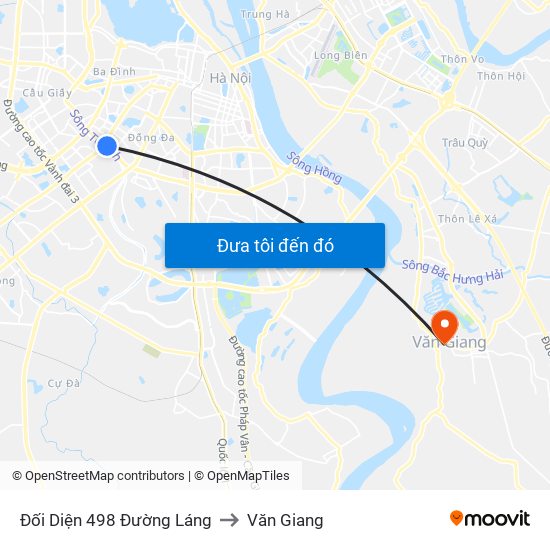 Đối Diện 498 Đường Láng to Văn Giang map