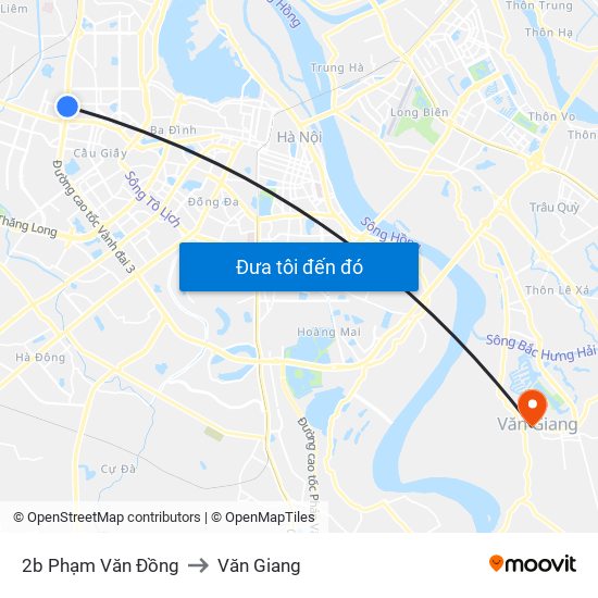 2b Phạm Văn Đồng to Văn Giang map