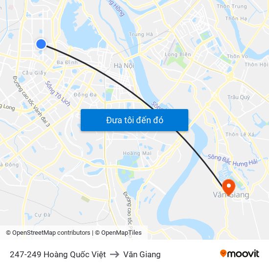 247-249 Hoàng Quốc Việt to Văn Giang map