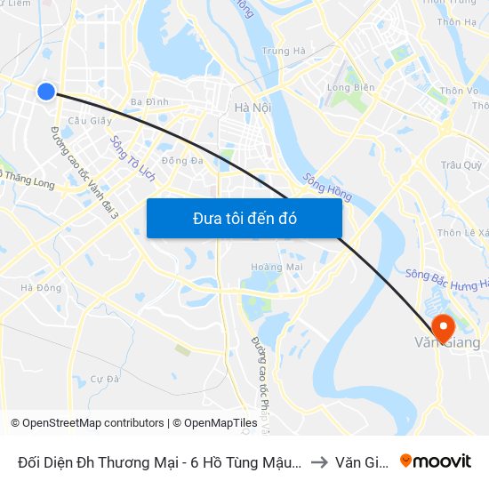 Đối Diện Đh Thương Mại - 6 Hồ Tùng Mậu (Cột Sau) to Văn Giang map