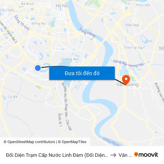 Đối Diện Trạm Cấp Nước Linh Đàm (Đối Diện Chung Cư Hh1c) - Nguyễn Hữu Thọ to Văn Giang map