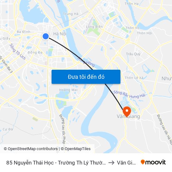 85 Nguyễn Thái Học - Trường Th Lý Thường Kiệt to Văn Giang map