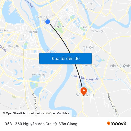 358 - 360 Nguyễn Văn Cừ to Văn Giang map