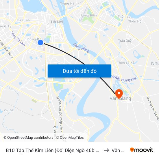 B10 Tập Thể Kim Liên (Đối Diện Ngõ 46b Phạm Ngọc Thạch) to Văn Giang map