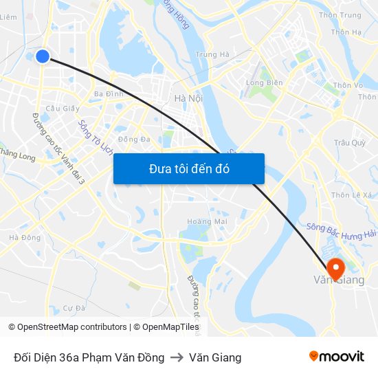 Đối Diện 36a Phạm Văn Đồng to Văn Giang map