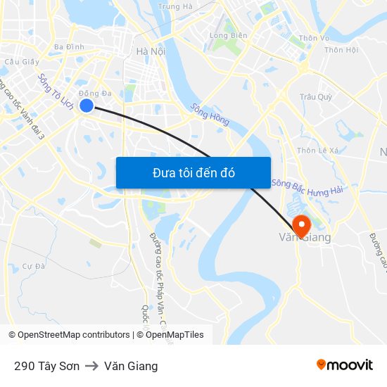 290 Tây Sơn to Văn Giang map