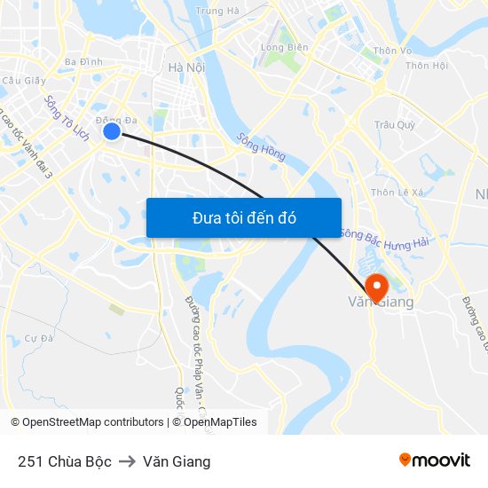 251 Chùa Bộc to Văn Giang map