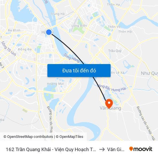 162 Trần Quang Khải - Viện Quy Hoạch Thủy Lợi to Văn Giang map