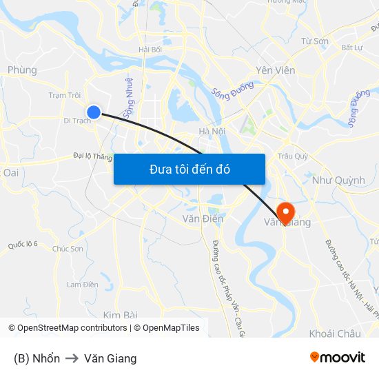 (B) Nhổn to Văn Giang map