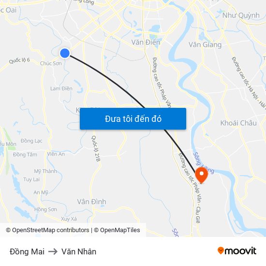 Đồng Mai to Văn Nhân map
