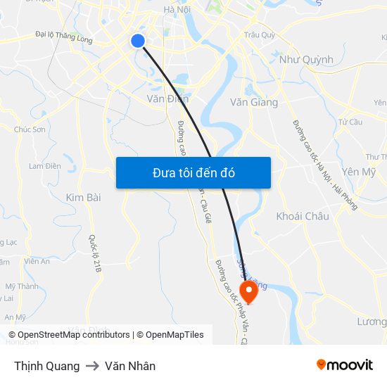 Thịnh Quang to Văn Nhân map