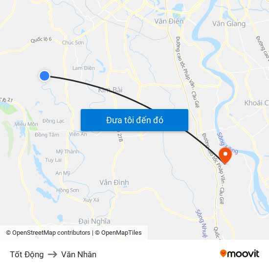 Tốt Động to Văn Nhân map