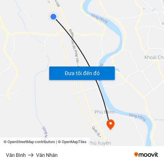 Văn Bình to Văn Nhân map