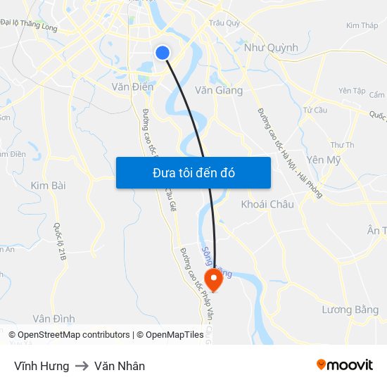 Vĩnh Hưng to Văn Nhân map
