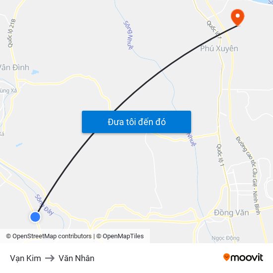 Vạn Kim to Văn Nhân map