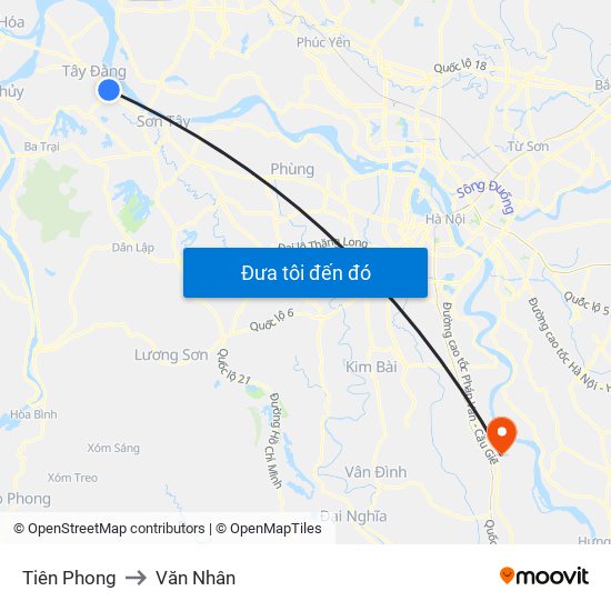 Tiên Phong to Văn Nhân map