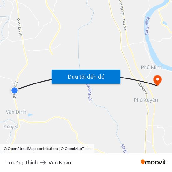 Trường Thịnh to Văn Nhân map