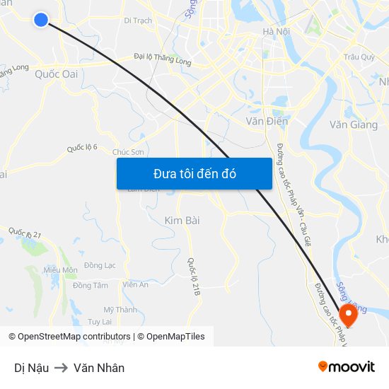 Dị Nậu to Văn Nhân map