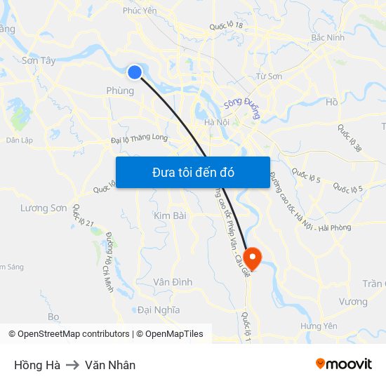 Hồng Hà to Văn Nhân map